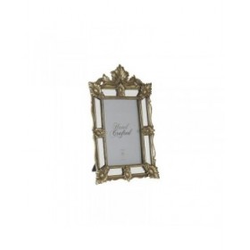 Cornice Portafoto DKD Home Decor Champagne Resina Cristallo Specchio Shabby Chic 16 x 2 x 25 cm