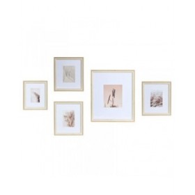 Portafoto da Parete DKD Home Decor Cristallo Naturale Bianco Legno MDF Boho (32,5 x 1,5 x 45 cm)