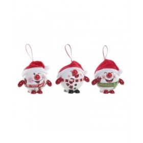 Palla di Natale DKD Home Decor Rosso Bianco PVC Pupazzo di Neve (3 Unità)