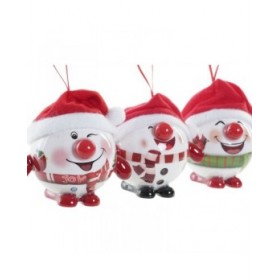 Palla di Natale DKD Home Decor Rosso Bianco PVC Pupazzo di Neve (3 Unità)