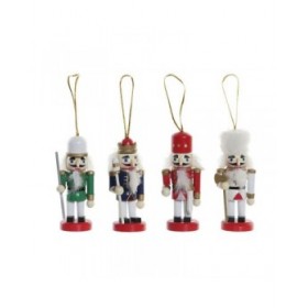 Decorazione Natalizia DKD Home Decor Legno Schiaccianoci (3 x 3 x 10 cm) (4 Unità)