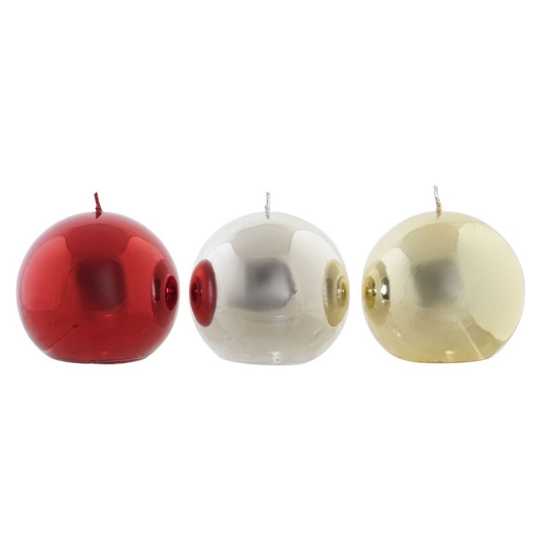 Candela DKD Home Decor Natale (9 x 9 x 9 cm) (3 Unità)