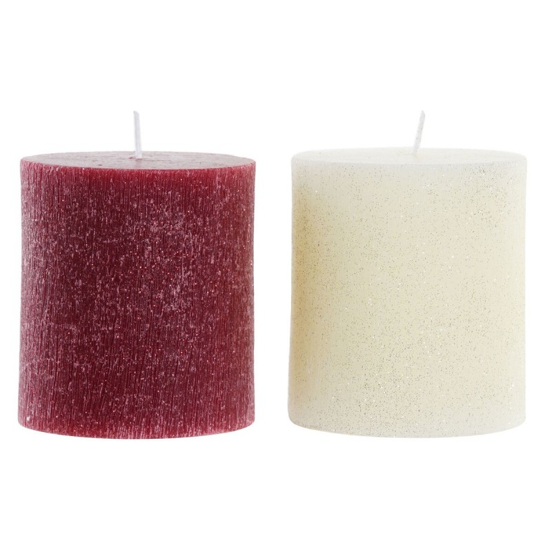Candela DKD Home Decor Natale (9 x 9 x 10 cm) (2 Unità)