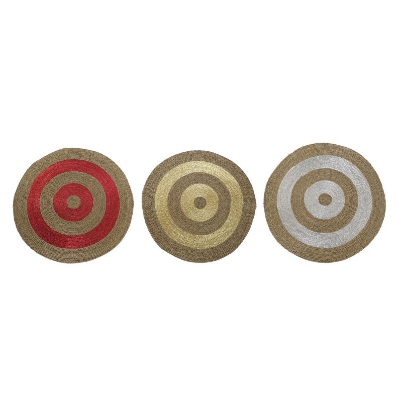 Tappeto DKD Home Decor Fibra Erba di mare (90 x 90 x 2 cm) (3 Unità)