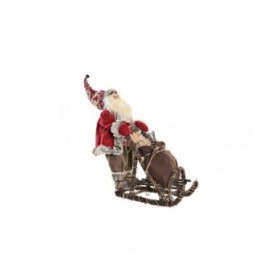 Statua Decorativa DKD Home Decor Rosso Grigio Legno Babbo Natale 42 x 22 x 48 cm