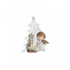 Presepe di Natale DKD Home Decor Argentato Marrone Bianco Resina (13,6 x 5,2 x 15,9 cm)