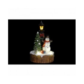 Statua Decorativa DKD Home Decor Luce LED Resina Pupazzo di Neve (9 x 9 x 13 cm) (2 Unità)