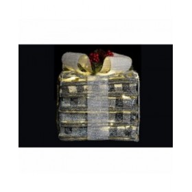 Set di Scatole Decorative DKD Home Decor LED Bianco Rosso Verde Argentato Metallo Nevoso 25 x 25 x 29 cm (3 Pezzi)