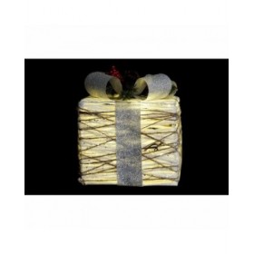 Set di Scatole Decorative DKD Home Decor LED Bianco Argentato 25 x 25 x 28 cm (3 Pezzi)
