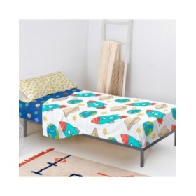 Set di Lenzuola HappyFriday Mr Fox Space Rocket Multicolore Singolo 2 Pezzi