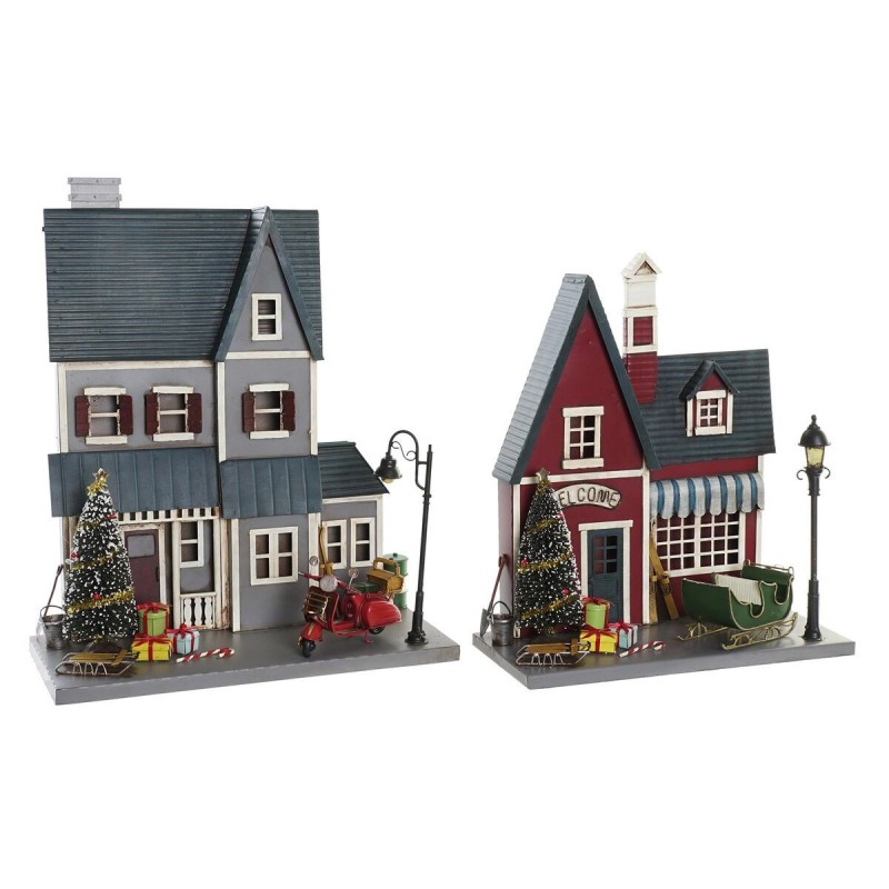 Decorazione Natalizia DKD Home Decor Metallo PVC Casa (30 x 12,5 x 40 cm) (2 Unità)