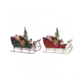 Decorazione Natalizia DKD Home Decor Metallo Poliestere (28 x 13 x 26 cm) (2 Unità)