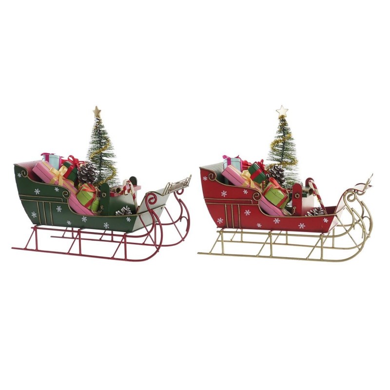 Decorazione Natalizia DKD Home Decor Metallo Poliestere (28 x 13 x 26 cm) (2 Unità)