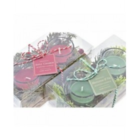 Set di Candele DKD Home Decor Natale (5,5 x 5,5 x 6 cm) (2 Unità)