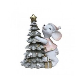 Decorazione Natalizia DKD Home Decor Mouse Resina (10 x 6,5 x 11 cm) (2 Unità)
