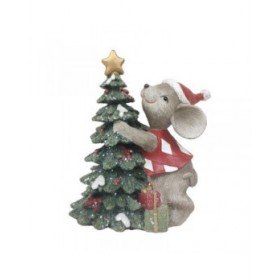 Decorazione Natalizia DKD Home Decor Mouse Resina (10 x 6,5 x 11 cm) (2 Unità)