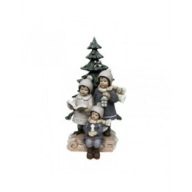 Decorazione Natalizia DKD Home Decor Resina Bambini (11,5 x 11,5 x 21 cm) (2 Unità)