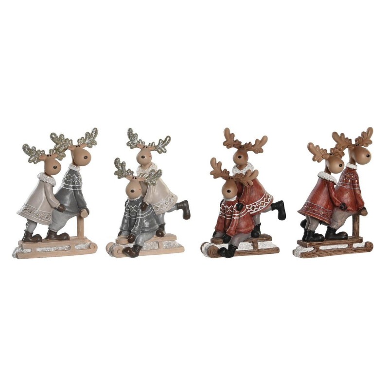 Decorazione Natalizia DKD Home Decor Resina Renna (13 x 6 x 18 cm) (4 Unità)