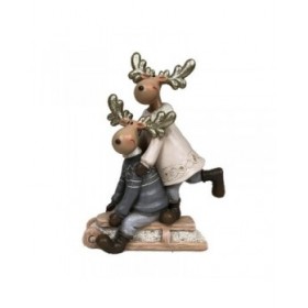 Decorazione Natalizia DKD Home Decor Resina Renna (13 x 6 x 18 cm) (4 Unità)