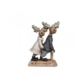 Decorazione Natalizia DKD Home Decor Resina Renna (13 x 6 x 18 cm) (4 Unità)