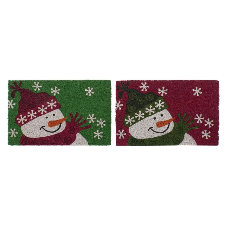 Zerbino DKD Home Decor Natale PVC Fibra di cocco (60 x 40 x 1,5 cm) (2 Unità)