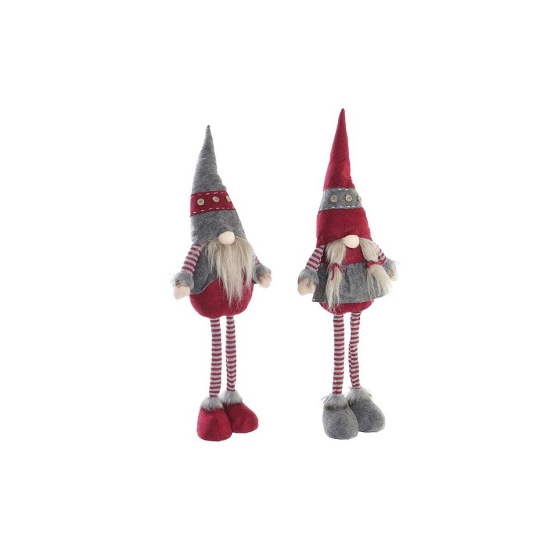 Statua Decorativa DKD Home Decor Natale Gnomo Poliestere (24 x 10 x 73 cm) (2 Unità)