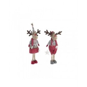 Statua Decorativa DKD Home Decor Natale Renna Poliestere (20 x 10 x 58 cm) (2 Unità)