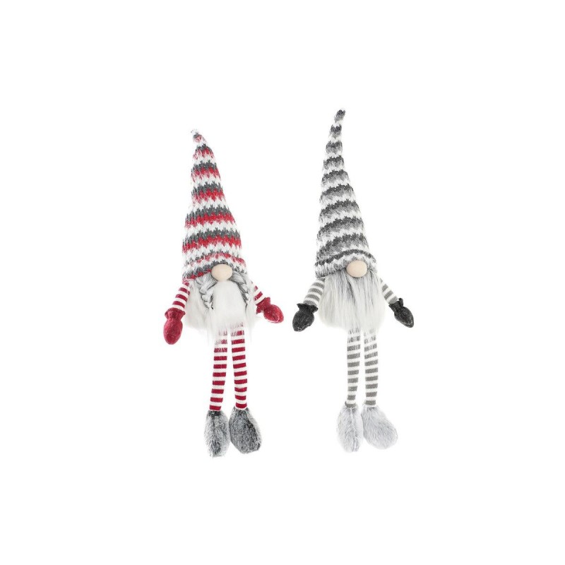 Statua Decorativa DKD Home Decor Natale Gnomo Luce LED Poliestere (22 x 12 x 64 cm) (2 Unità)