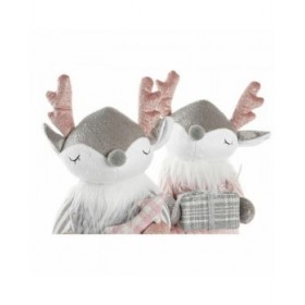 Statua Decorativa DKD Home Decor Natale Animale Poliestere Cervo (14 x 17 x 28 cm) (2 Unità)