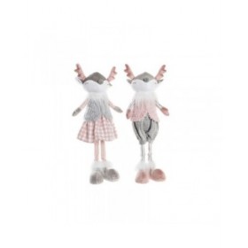 Statua Decorativa DKD Home Decor Natale Animale Poliestere Cervo (15 x 11 x 49 cm) (2 Unità)