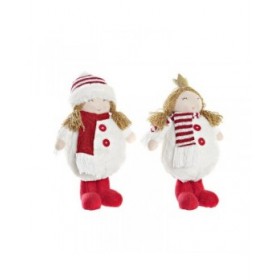 Statua Decorativa DKD Home Decor Natale Bambola Poliestere Ragazze (17 x 11 x 28 cm) (2 Unità)