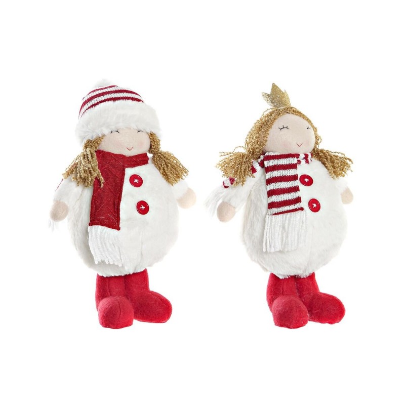 Statua Decorativa DKD Home Decor Natale Bambola Poliestere Ragazze (17 x 11 x 28 cm) (2 Unità)