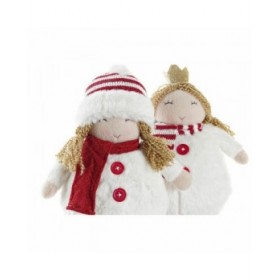 Statua Decorativa DKD Home Decor Natale Bambola Poliestere Ragazze (17 x 11 x 28 cm) (2 Unità)