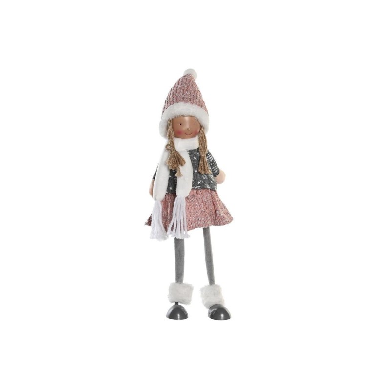 Statua Decorativa DKD Home Decor Natale Bambola Poliestere Ragazze (15 x 9 x 43 cm) (2 Unità)