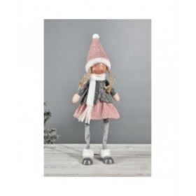 Statua Decorativa DKD Home Decor Natale Bambola Poliestere Ragazze (15 x 9 x 43 cm) (2 Unità)