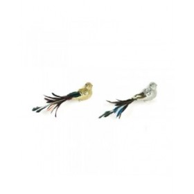 Decorazione Natalizia DKD Home Decor Poliestere Uccello Paillettes (26 x 5 x 7 cm) (2 Unità)