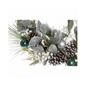 Ghirlanda di Natale DKD Home Decor Azzurro Bianco Marrone PVC 60 x 60 x 12 cm