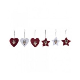 Set di Addobbi di Natale DKD Home Decor Poliestere (21 x 8 x 1 cm) (8 cm) (2 Unità)