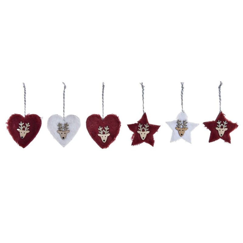 Set di Addobbi di Natale DKD Home Decor Poliestere (21 x 8 x 1 cm) (8 cm) (2 Unità)