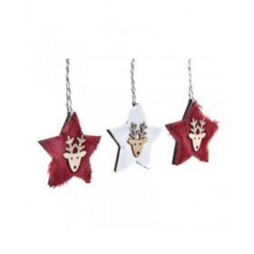 Set di Addobbi di Natale DKD Home Decor Poliestere (21 x 8 x 1 cm) (8 cm) (2 Unità)