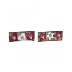 Set di Addobbi di Natale DKD Home Decor Poliestere (21 x 8 x 1 cm) (8 cm) (2 Unità)