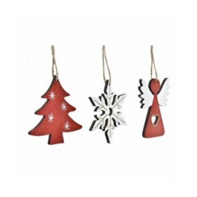 Set di Addobbi di Natale DKD Home Decor Legno MDF (21 x 7,7 x 1,5 cm) (2 Unità)
