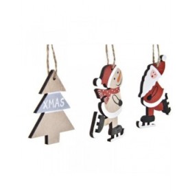 Set di Addobbi di Natale DKD Home Decor Legno MDF (21 x 7,7 x 1,5 cm) (2 Unità)
