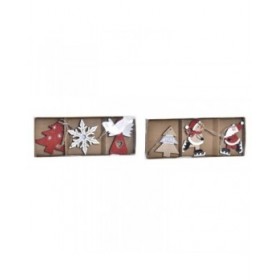 Set di Addobbi di Natale DKD Home Decor Legno MDF (21 x 7,7 x 1,5 cm) (2 Unità)