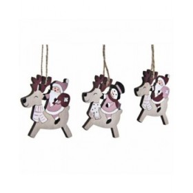 Set di Addobbi di Natale DKD Home Decor Legno MDF (21 x 8,2 x 1,5 cm) (8 cm) (2 Unità)