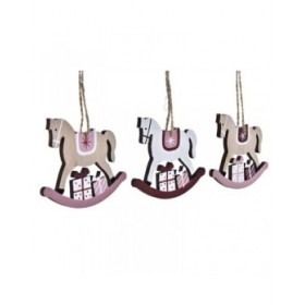 Set di Addobbi di Natale DKD Home Decor Legno MDF (21 x 8,2 x 1,5 cm) (8 cm) (2 Unità)
