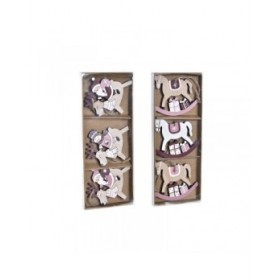 Set di Addobbi di Natale DKD Home Decor Legno MDF (21 x 8,2 x 1,5 cm) (8 cm) (2 Unità)