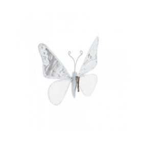Decorazione Natalizia DKD Home Decor Poliestere Farfalla (2 Unità) (23 x 3 x 19 cm)