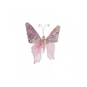 Decorazione Natalizia DKD Home Decor Poliestere Farfalla (22 x 3 x 18 cm) (2 Unità)
