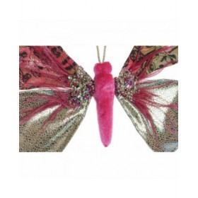 Decorazione Natalizia DKD Home Decor Poliestere Farfalla (22 x 3 x 18 cm) (2 Unità)
